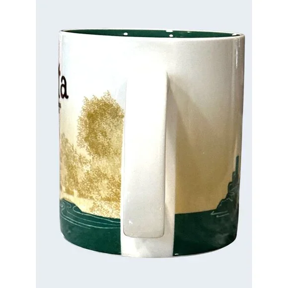 Starbucks Atlanta Collector Series City Mug 16 Oz 2009 Green Interior Skyline Ga - Picture 2 of 8